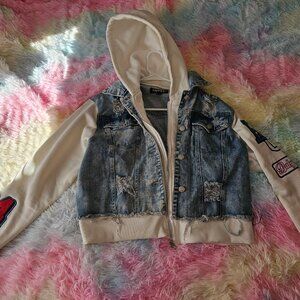 White blue jeans jacket